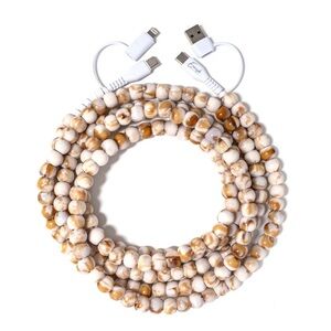 Beaded Charging Cable with USB and Lightning Connectors